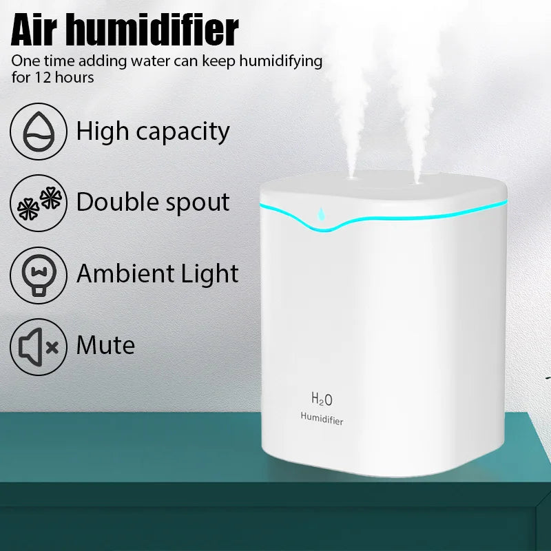 2000ML USB Air Humidifier Double Spray Aromatherapy