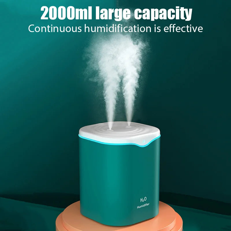 2000ML USB Air Humidifier Double Spray Aromatherapy